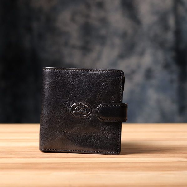 Стильный кошелек унисекс из глянцевой натуральной кожи Tony Perotti 20885_1 (1256 nero) Черный