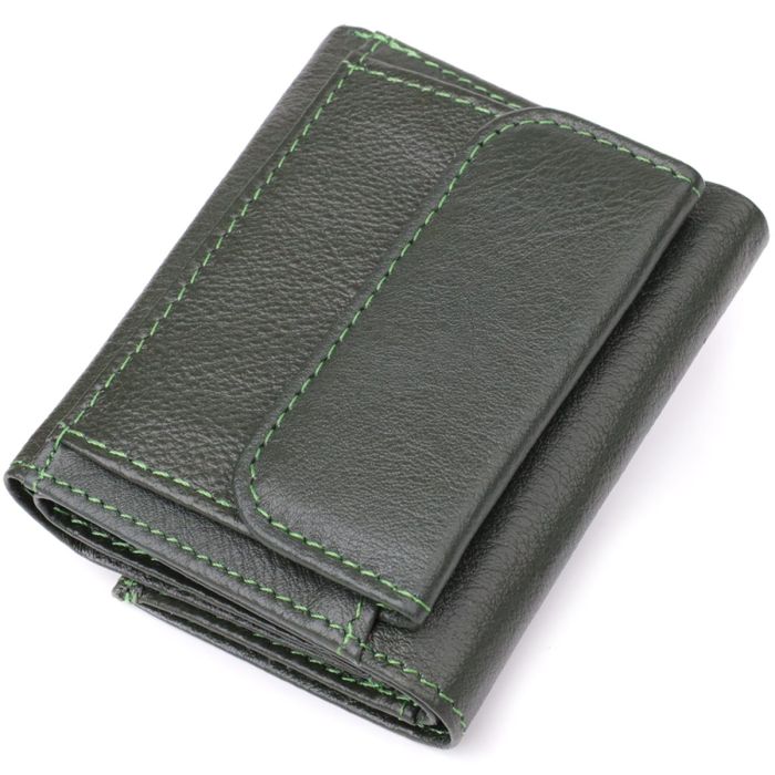 Жіночий мініатюрний гаманець із натуральної шкіри ST Leather 23083 Зелений