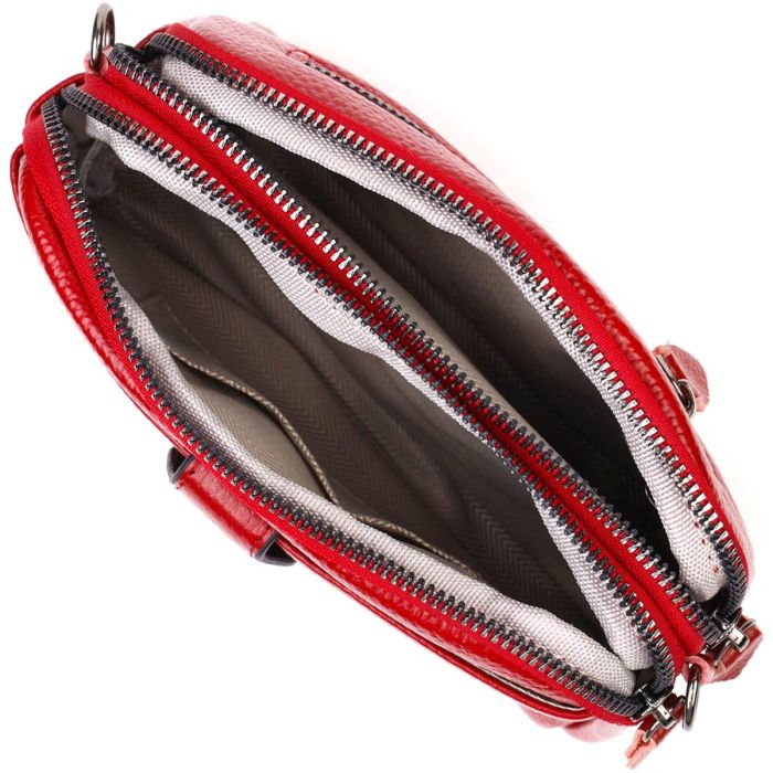 Яркая сумка-клатч в стильном дизайне из натуральной кожи 22125 Vintage Красная