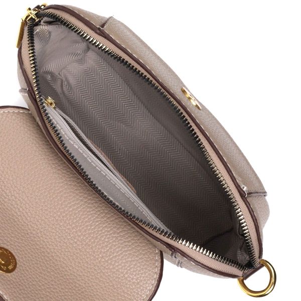 Стильная женская компактная сумка из натуральной кожи Vintage 22267 Бежевая
