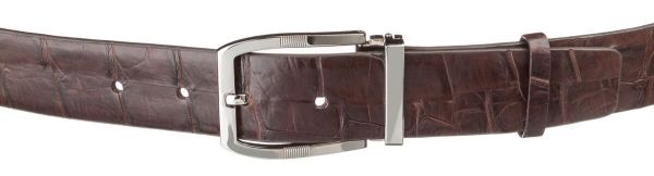 Ремень мужской CROCODILE LEATHER 18178 из натуральной кожи крокодила Коричневый