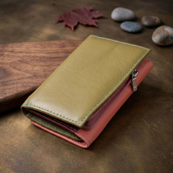 Модный женский кошелек из качественной натуральной кожи ST Leather 19464 Разноцветный