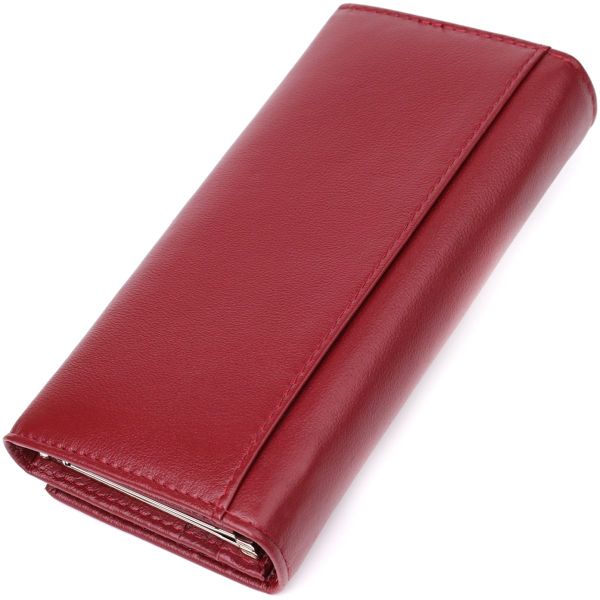 Місткий жіночий гаманець із натуральної шкіри ST Leather 23089 Бордовий