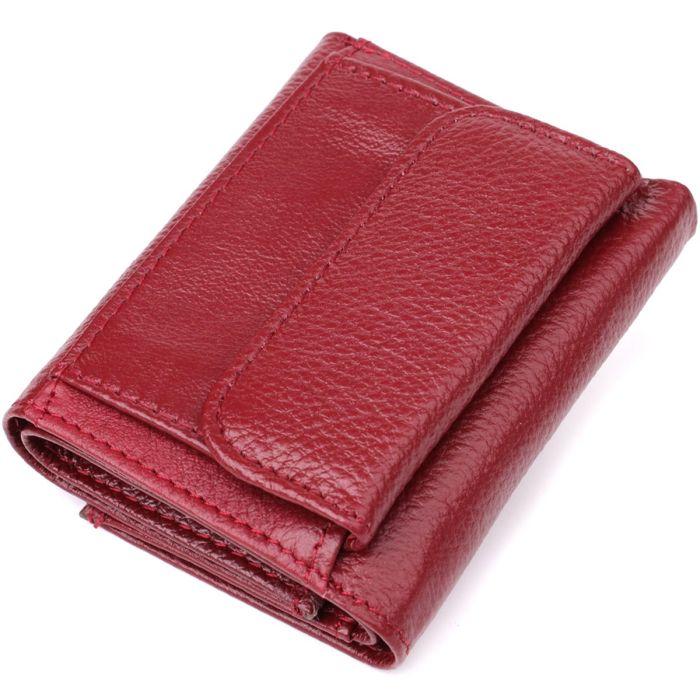 Миниатюрный женский кошелек из натуральной кожи ST Leather 23082 Бордовый