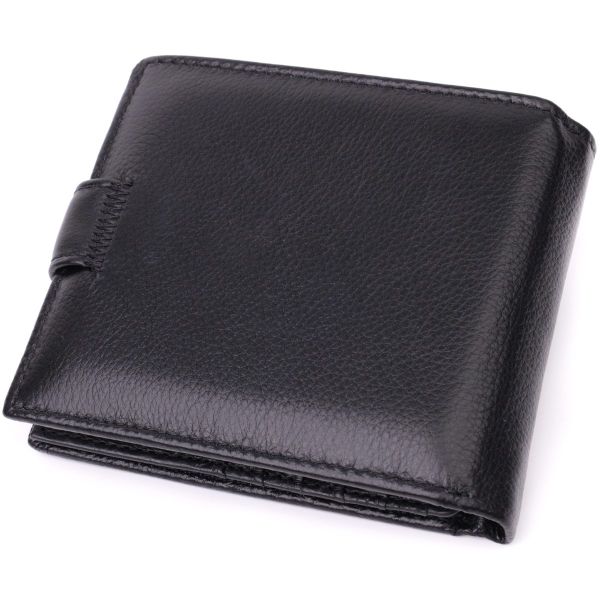 Отменный горизонтальный бумажник для мужчин из натуральной кожи ST Leather 22465 Черный