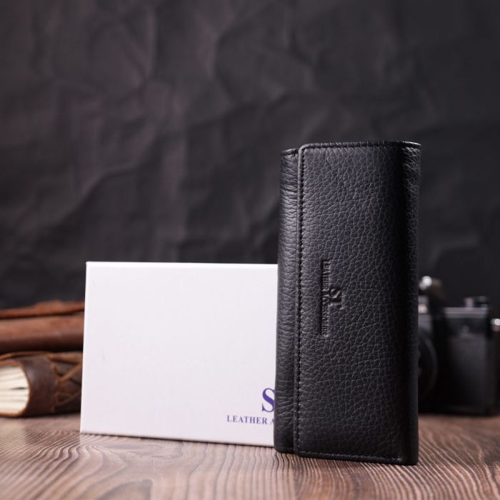 Большая ключница с функцией кошелька из натуральной кожи ST Leather 22492 Черный