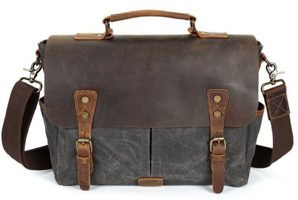 Портфель текстильный Vintage 20063 Cерый