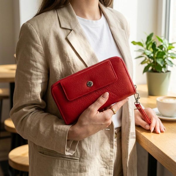 Кошелек из кожи на защелке ST Leather 19343 Красный