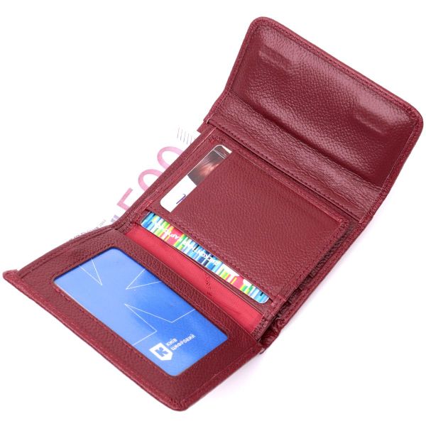 Кожаный женский кошелек с монетницей ST Leather 19480 Бордовый