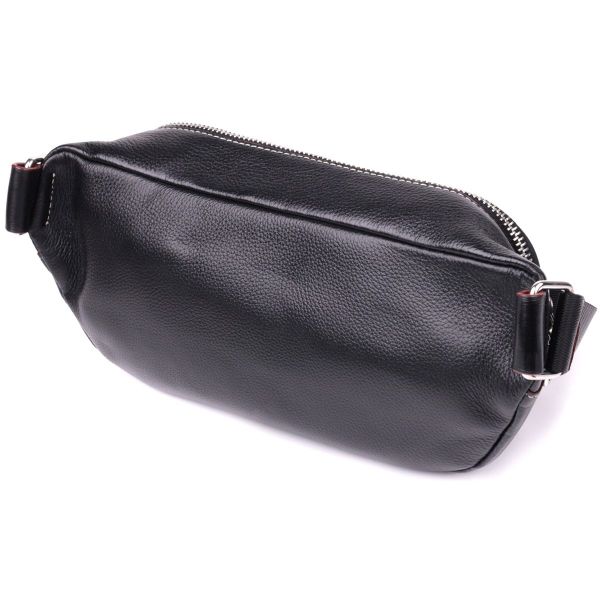 Стильная мужская бананки из мягкой натуральной кожи Vintage sale_15116 Черный