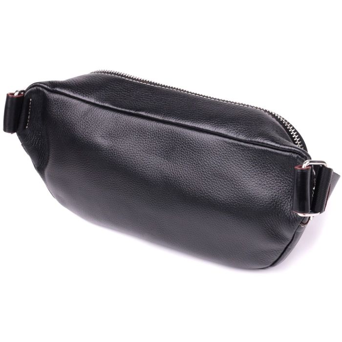 Стильная мужская бананки из мягкой натуральной кожи Vintage sale_15116 Черный