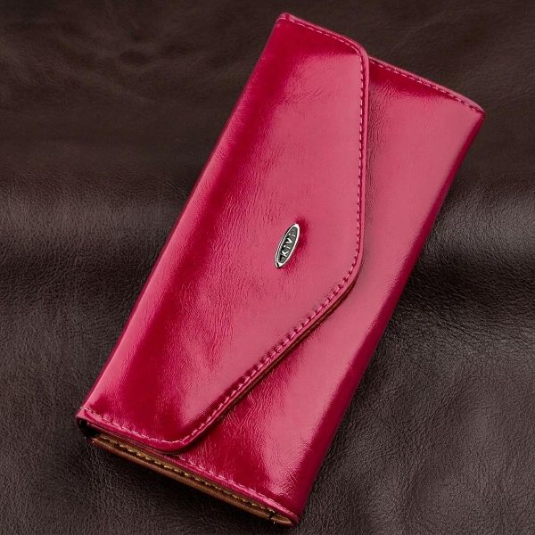 Кошелек женский из гладкой экокожи KIVI 19074 Розовый