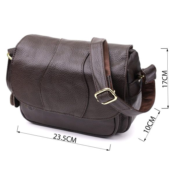 Сумка из натуральной кожи для женщин Vintage 22973 Коричневый