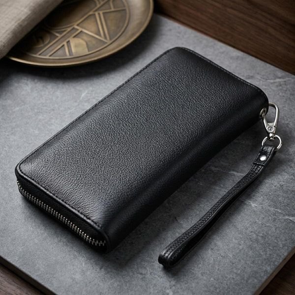 Красивый клатч унисекс на одно отделение из натуральной кожи ST Leather 22697 Черный