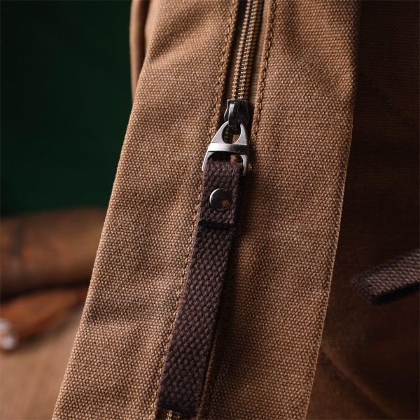 Вместительный текстильный рюкзак в стиле милитари Vintagе 22180 Коричневый