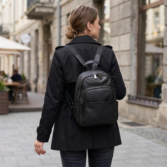 Женский рюкзак из натуральной кожи Vintage 23062 Черный