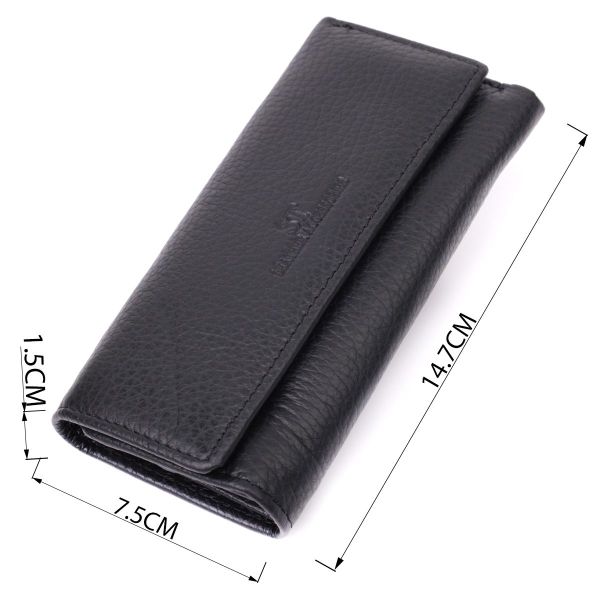 Большая ключница с функцией кошелька из натуральной кожи ST Leather 22492 Черный