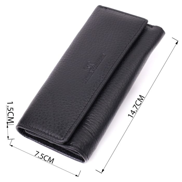 Большая ключница с функцией кошелька из натуральной кожи ST Leather 22492 Черный