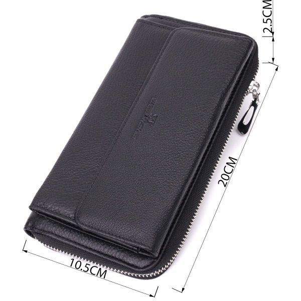 Функциональный кошелек-клатч унисекс из натуральной кожи ST Leather 22529 Черный