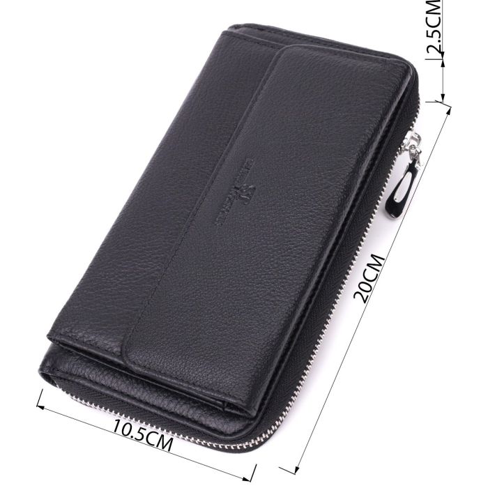 Функциональный кошелек-клатч унисекс из натуральной кожи ST Leather 22529 Черный