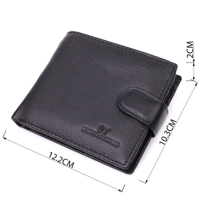 Горизонтальное портмоне для мужчин из натуральной кожи ST Leather 22459 Черный