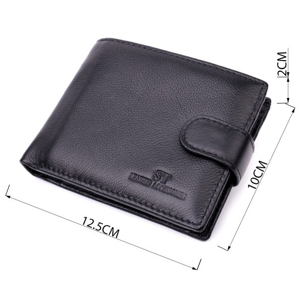 Горизонтальний чоловічий гаманець із натуральної шкіри ST Leather 22443 Чорний