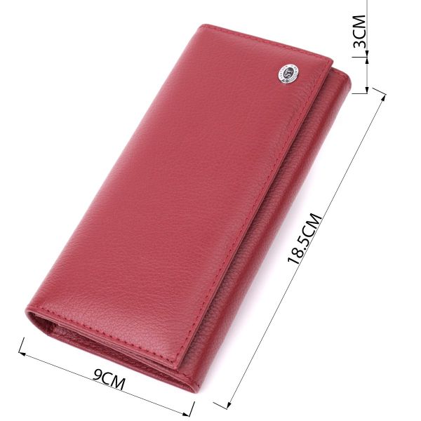 Горизонтальный женский кошелек из натуральной кожи ST Leather 22516 Бордовый