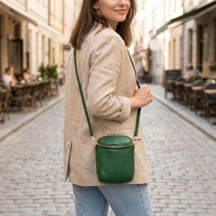 Цікава сумка для жінок з м'якої натуральної шкіри Vintage 22341 Зелена