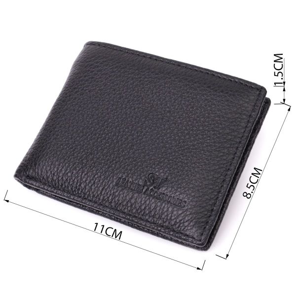 Качественный зажим из натуральной кожи ST Leather 22472 Черный