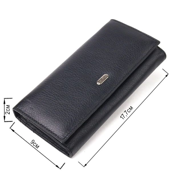 Классический женский кошелек из натуральной кожи CANPELLINI 21657 Черный