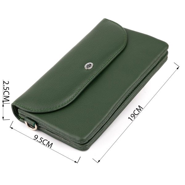 Клатч из кожи женский ST Leather 19320 Зеленый