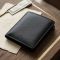 Женский кожаный кошелек для карт купюр и монет ST Leather 22690 Черный
