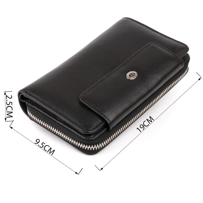 Кошелек из кожи на защелке ST Leather 19339 Черный