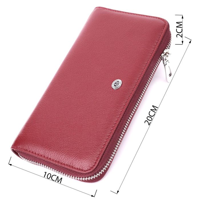 Кошелек-клатч для женщин на одно отделение из натуральной кожи ST Leather 22560 Бордовый