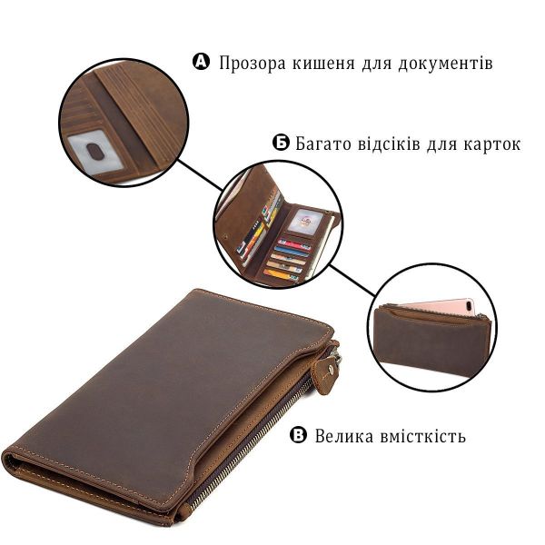 Кошелек Vintage 14596 кожаный Коричневый