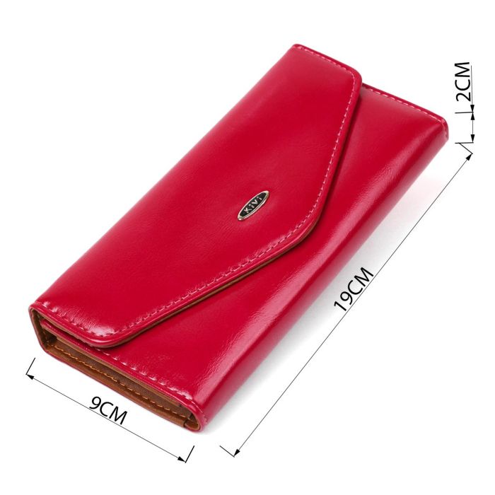 Кошелек женский из гладкой экокожи KIVI 19071 Малиновый