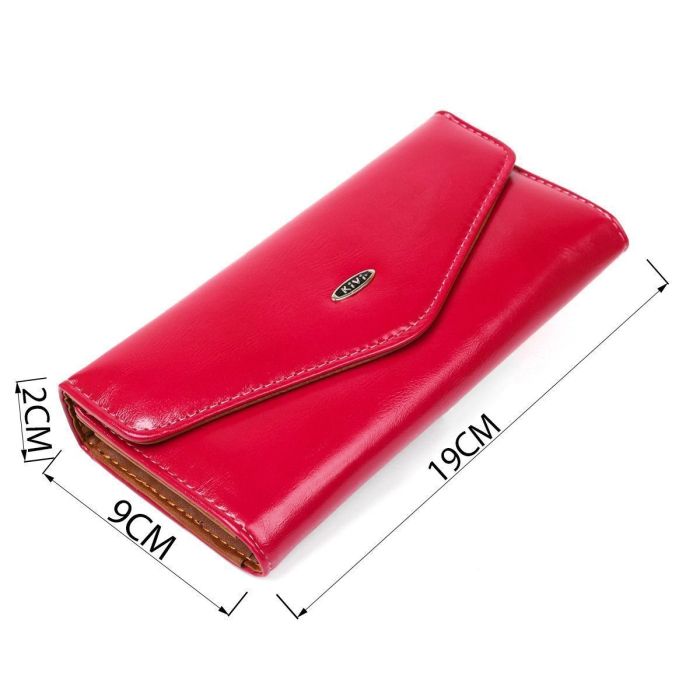 Кошелек женский из гладкой экокожи KIVI 19074 Розовый
