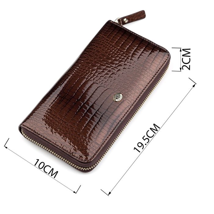 Кошелек женский ST Leather 18398 (S4001A) с ремнем на запястье Коричневый