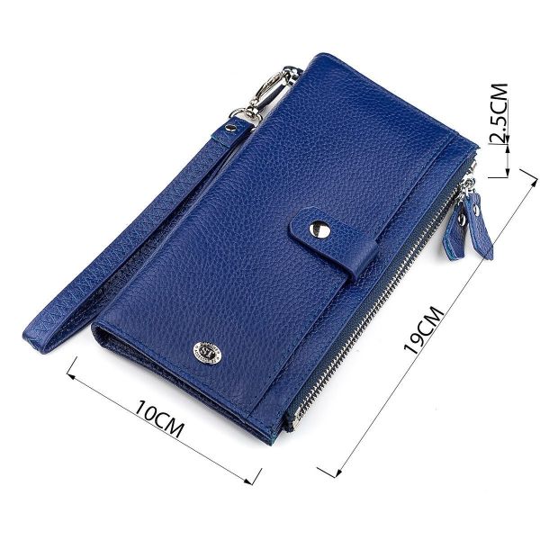 Кошелек женский ST Leather 18416 (ST420) с ремнем на запястье Синий