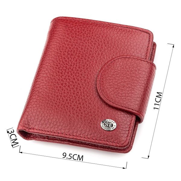 Женский кожаный кошелек для карт купюр и монет ST Leather 18499 Красный