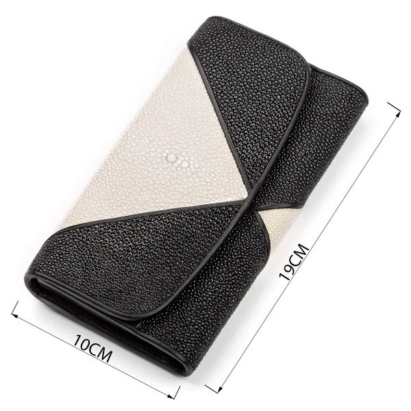 Кошелек женский STINGRAY LEATHER 18103 из натуральной кожи морского ската Черный