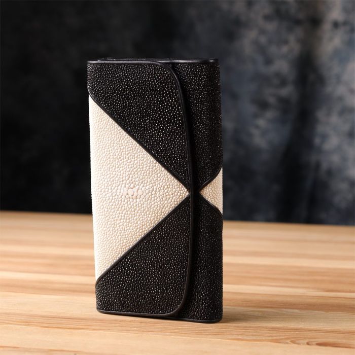 Кошелек женский STINGRAY LEATHER 18103 из натуральной кожи морского ската Черный