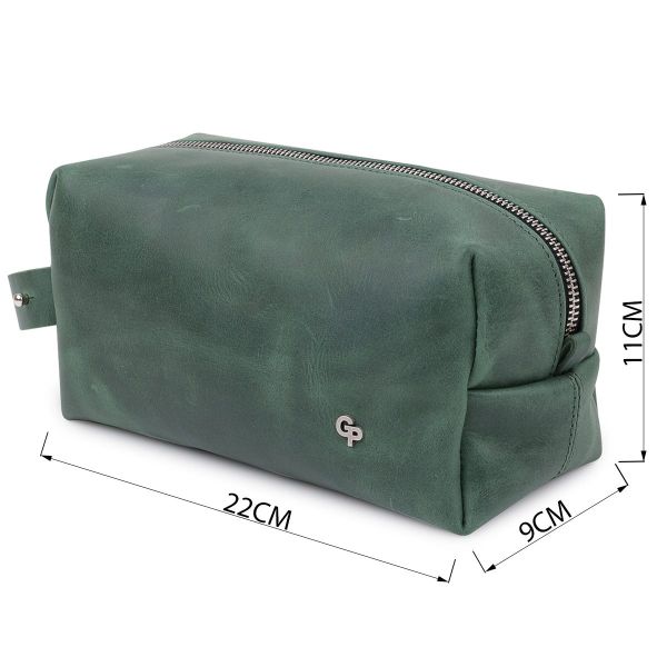 Кожаная косметичка унисекс GRANDE PELLE 11573 Зеленый