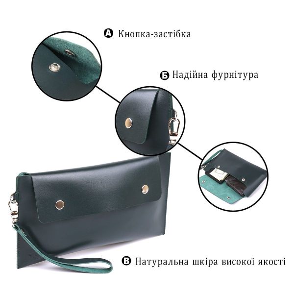 Кожаная практичная тревел-косметичка Shvigel 16423 Зеленый