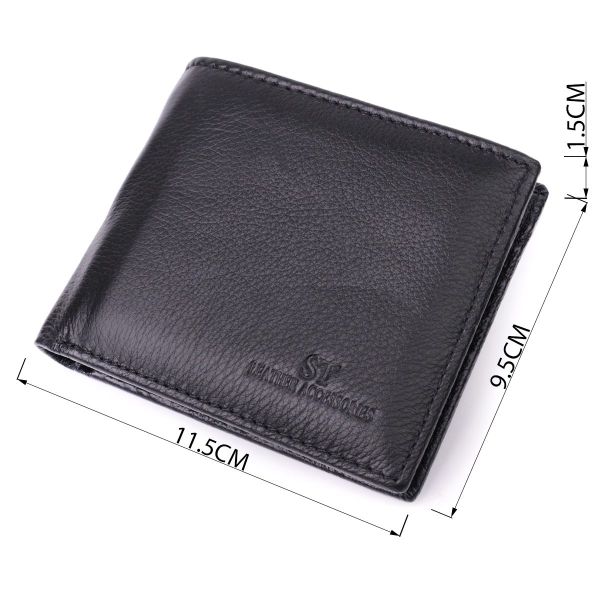 Кожаное мужское портмоне из зажимом ST Leather 22481 Черный
