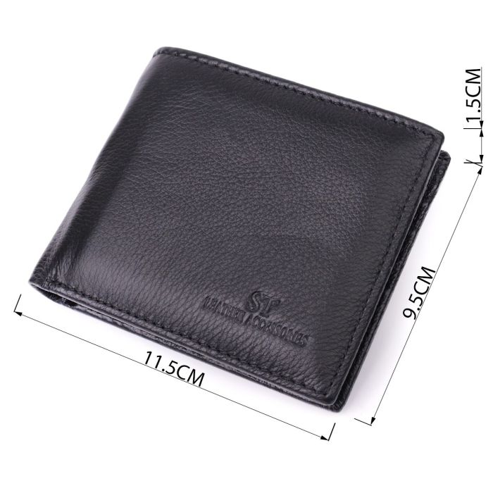 Кожаное мужское портмоне из зажимом ST Leather 22481 Черный