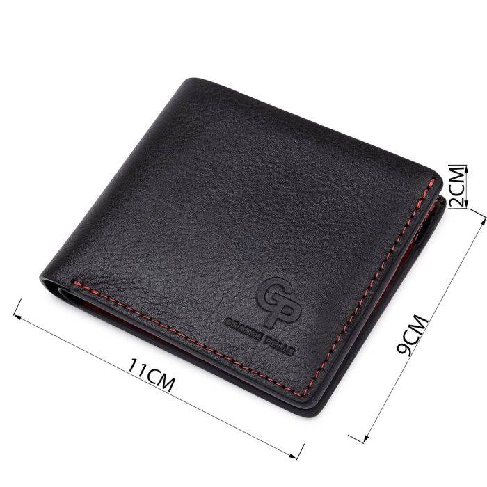 Кожаное стильное портмоне GRANDE PELLE 11551 Черный