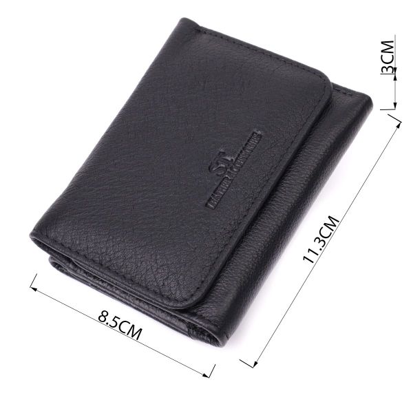 Кожаный лаконичный кошелек для женщин ST Leather 22506 Черный
