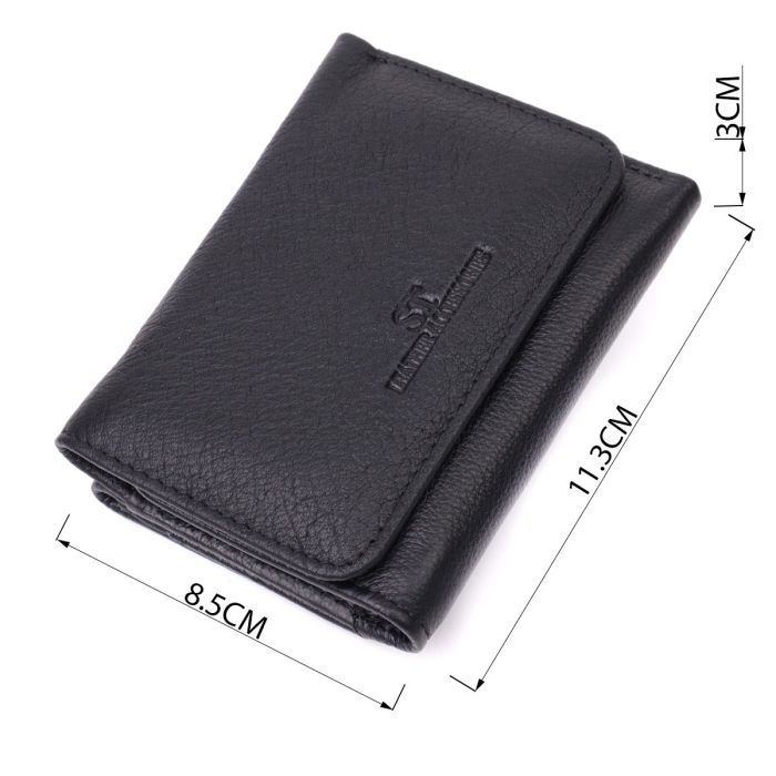 Кожаный лаконичный кошелек для женщин ST Leather 22506 Черный