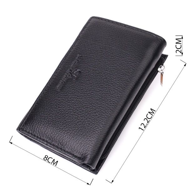 Кожаный женский кошелек в три сложения ST Leather 22488 Черный